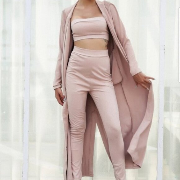SUEDE 2 PIECE SET- BLUSH - Picture 1 of 2